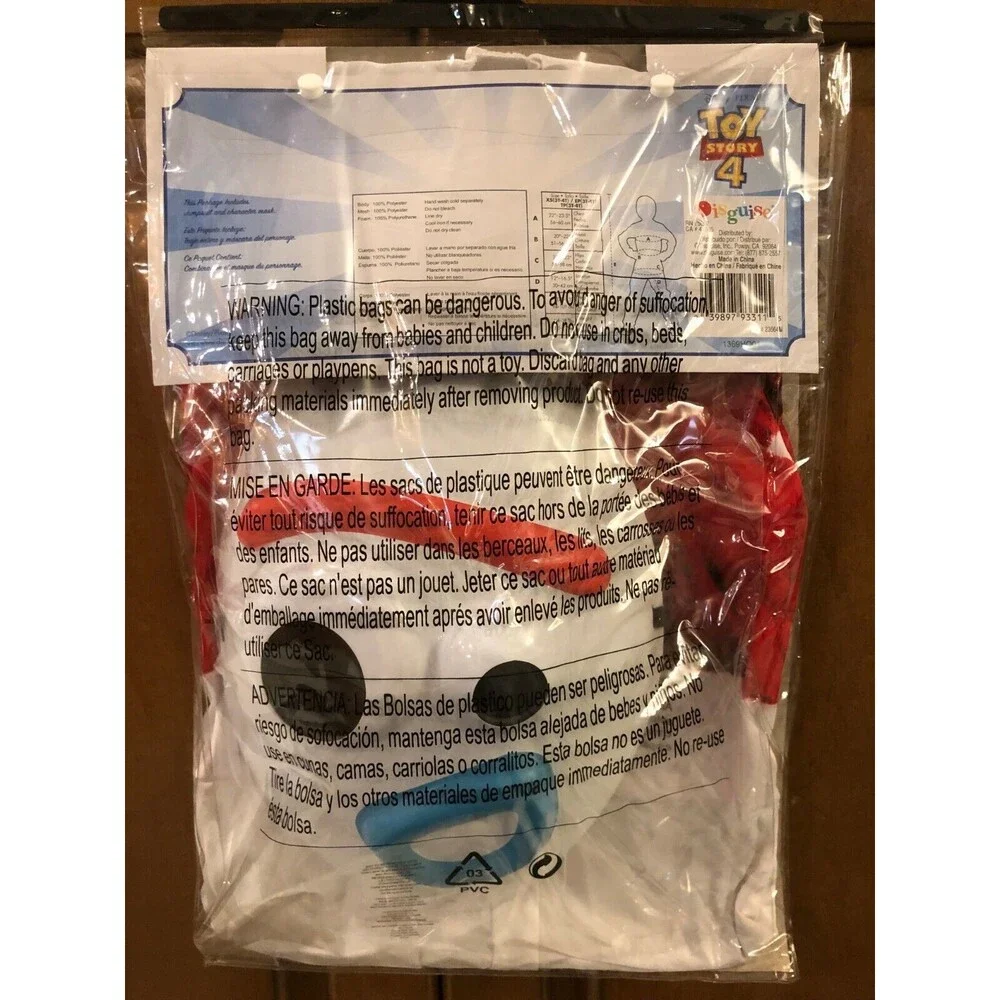 Toy Story 4 Forky Costume, Disney Pixar XS 3T-4T, New! Boys, Girls!
